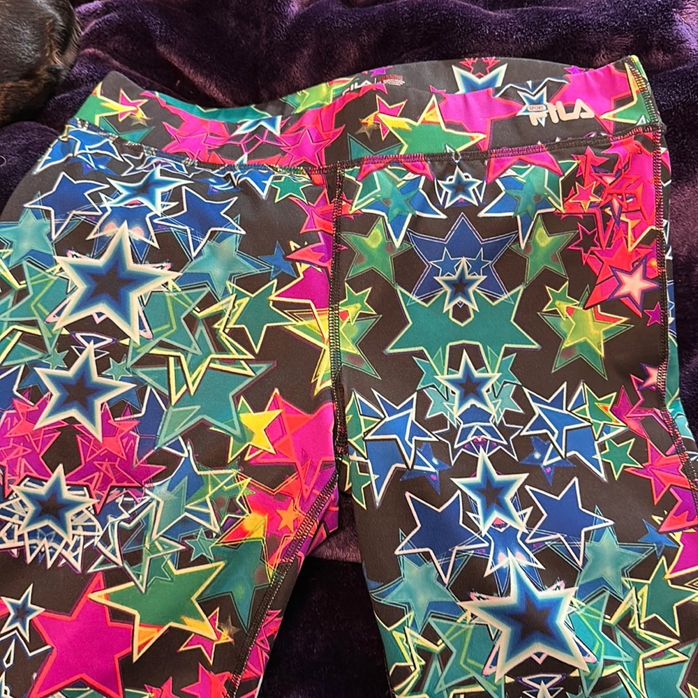 Fila running leggings with bright stars